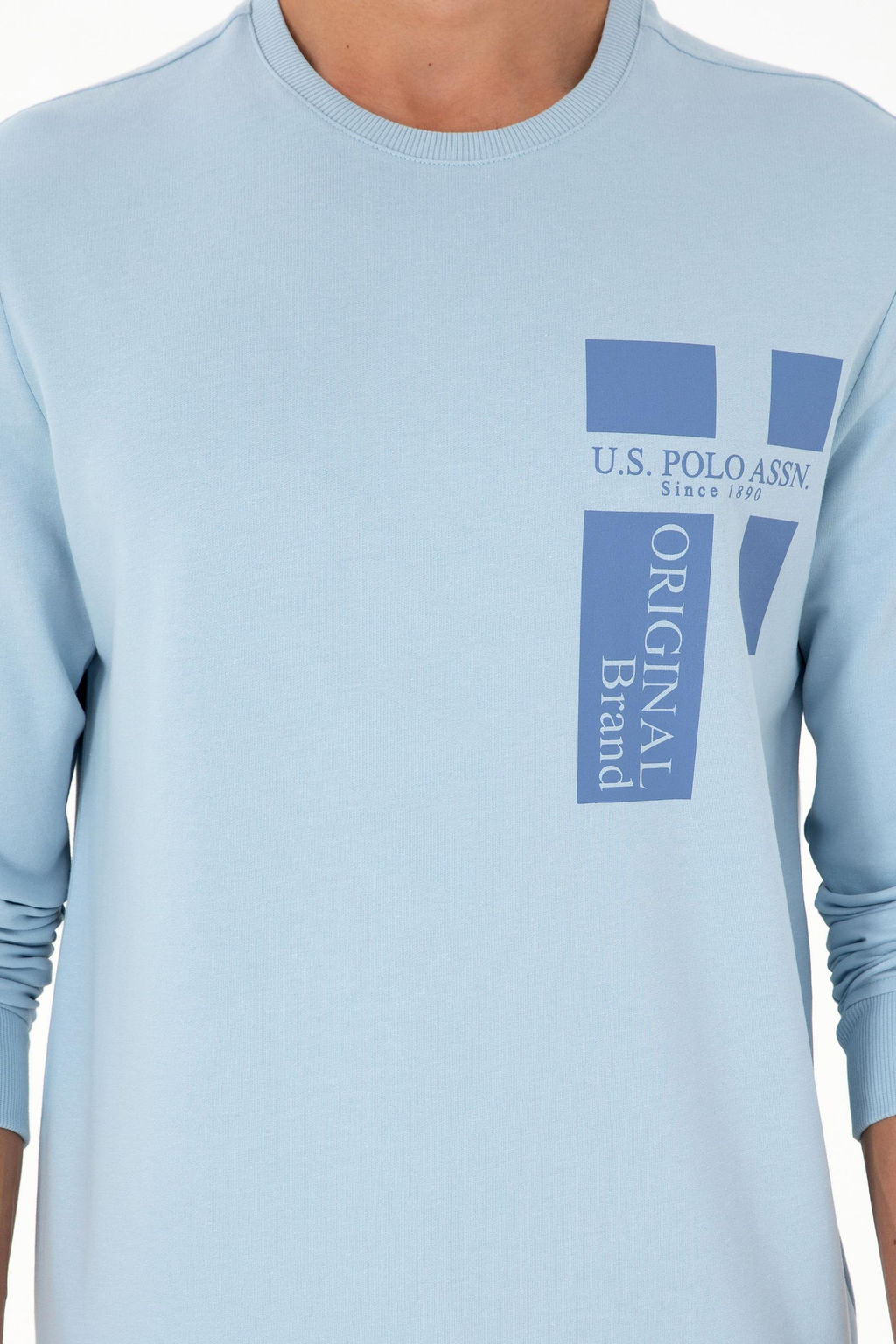 Мужской голубой свитшот - U.s. polo assn фото 6