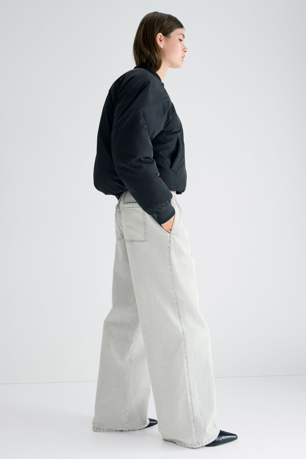 Pantal?n denim con cintura el?stica - H&m фото 8