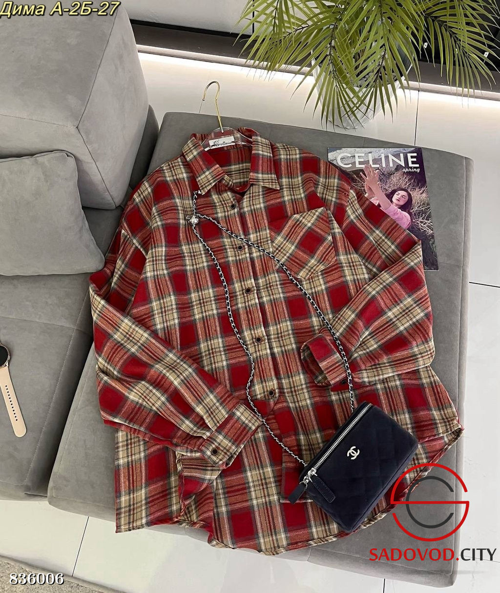 Рубашка женская в клетку - Bruno фото 4