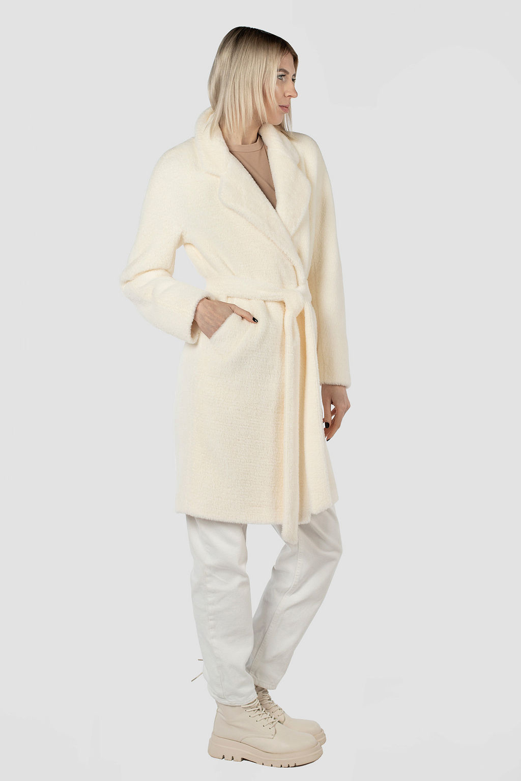 01-11750 Пальто женское демисезонное (пояс) - El podio фото 6