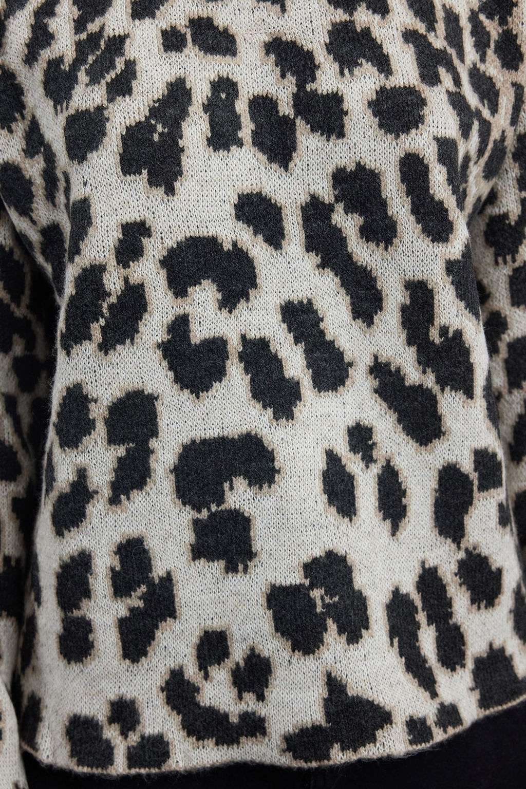 Antrasit Yumusak Dokulu Leopar Desenli Triko Kazak TWOAW25KZ00226 - Trendyolmilla фото 4