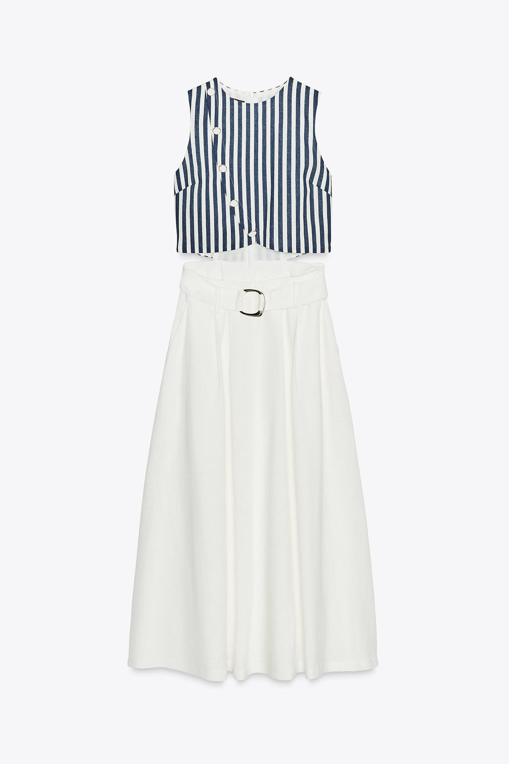 BELTED LINEN BLEND LONG DRESS - Zara фото 8