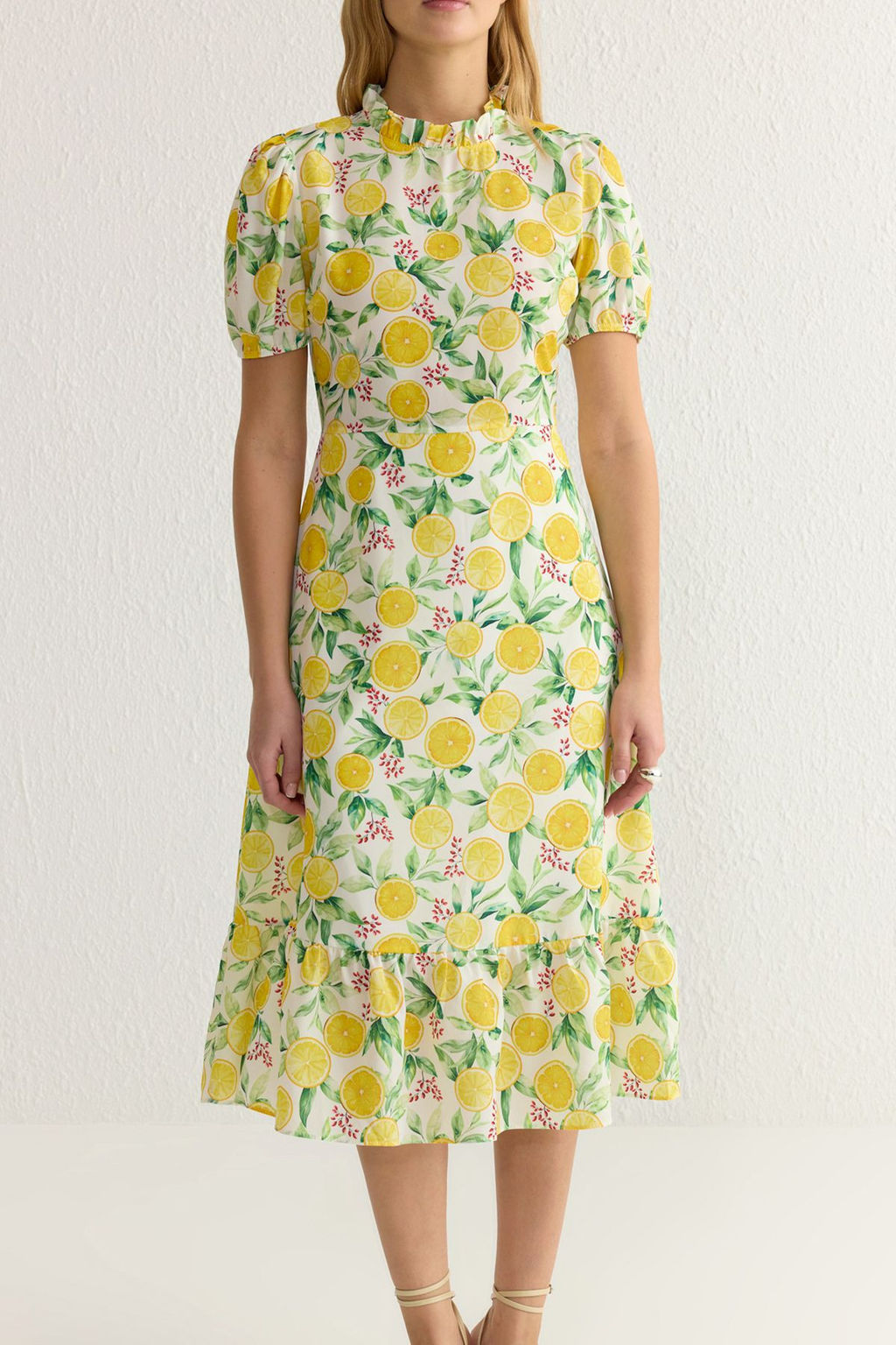 TRENDYOLMILLA Ac?k Mavi Cicekli A Kesim F?rf?rl? Midi Dokuma Elbise TWOSS20EL0894  фото 28