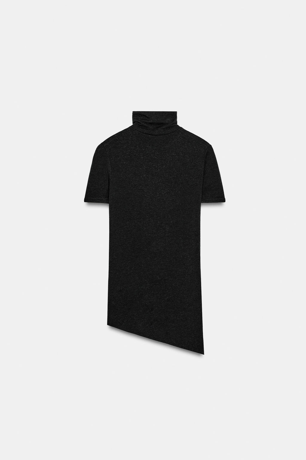 CAMISETA CUELLO ALTO ASIM?TRICA / Negro - Zara фото 7