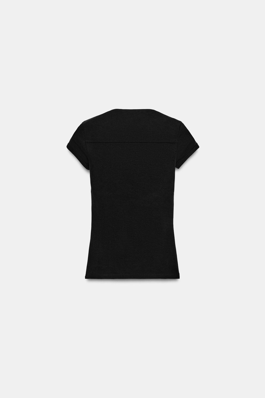 CAMISETA ESCOTE CUADRADO / Negro - Zara фото 7