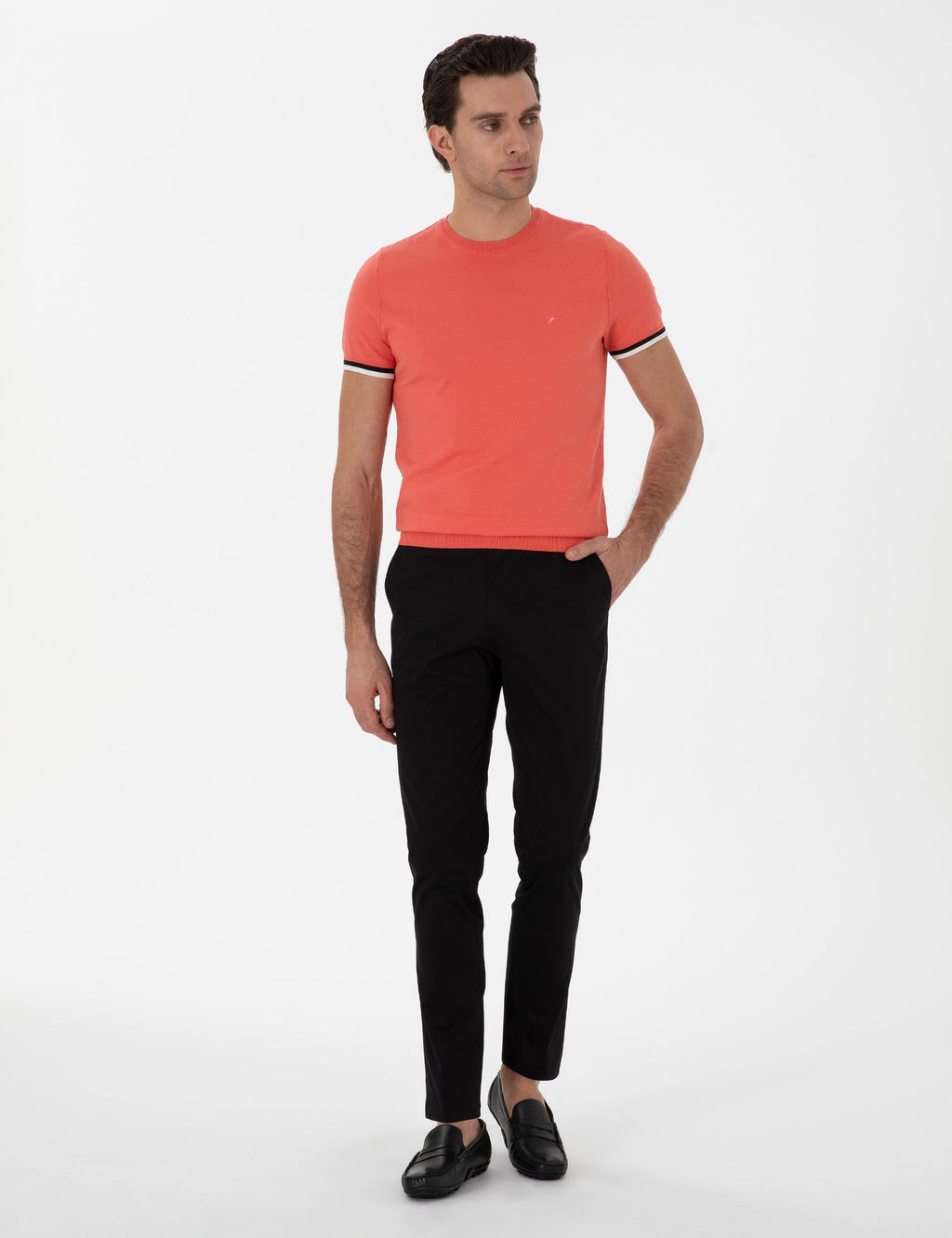 Siyah Slim Fit Pamuk Kar___ml_ Kanvas Pantolon - Cacharel фото 3