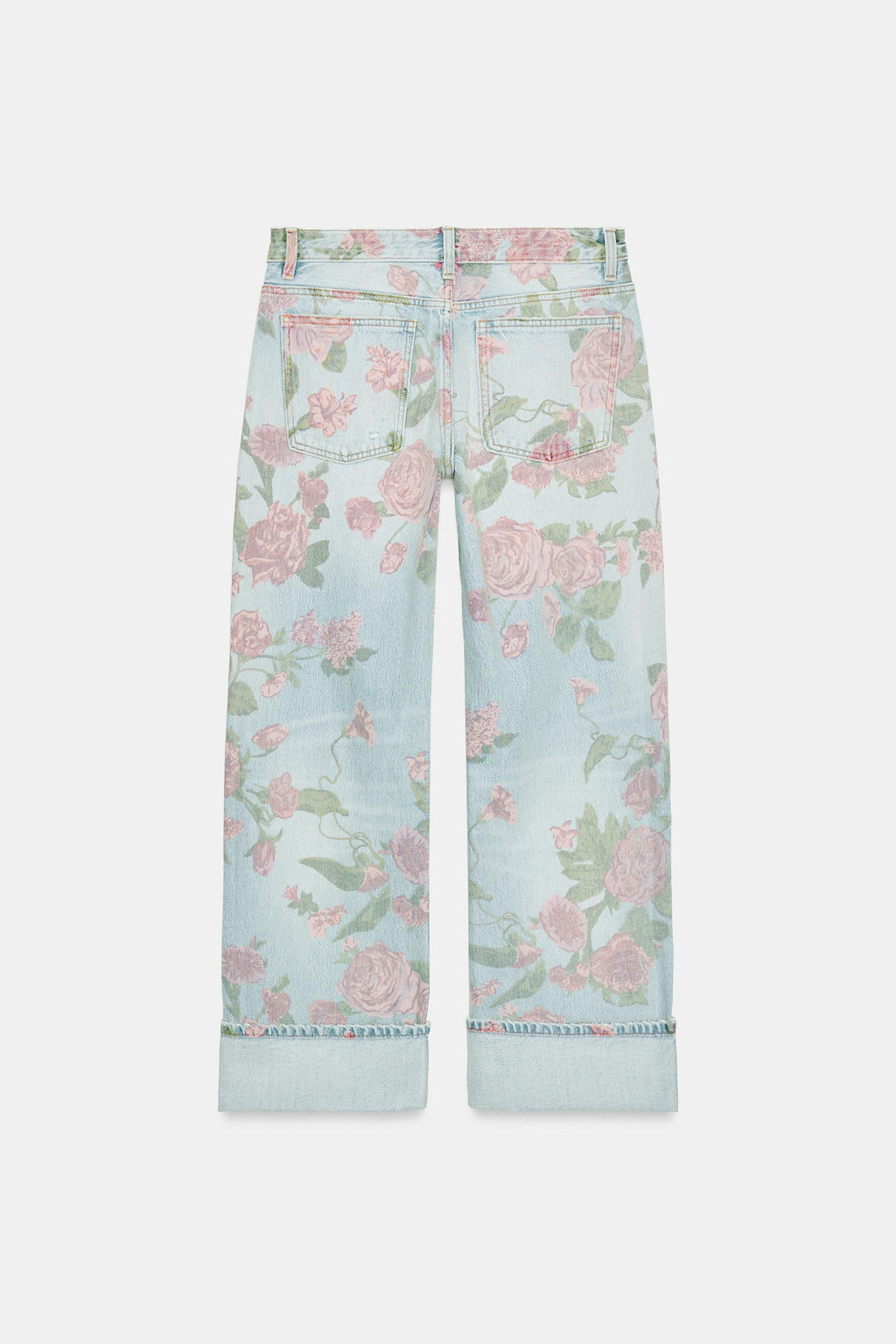TRF LOOSE FOLDED PRINTED low-rise JEANS - Zara фото 7