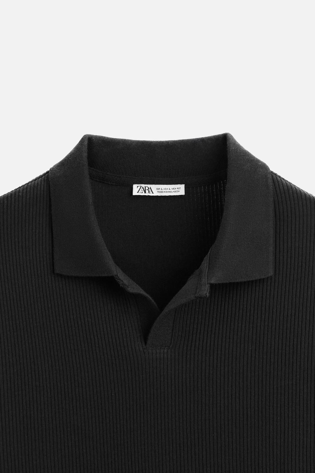 TEXTURED POLO SHIRT WITH RIBBED TRIMS - Zara фото 52