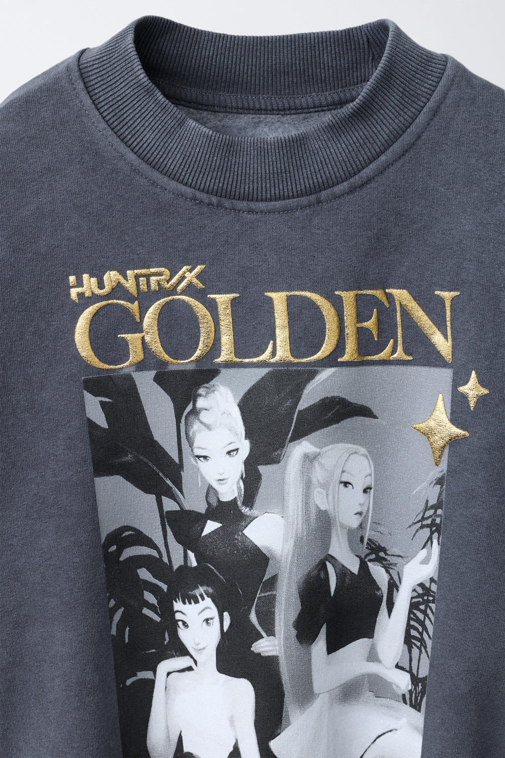 SUDADERA EFECTO LAVADO KPOP DEMON HUNTERS NETFLIX  / Gris antracita - Zara фото 4