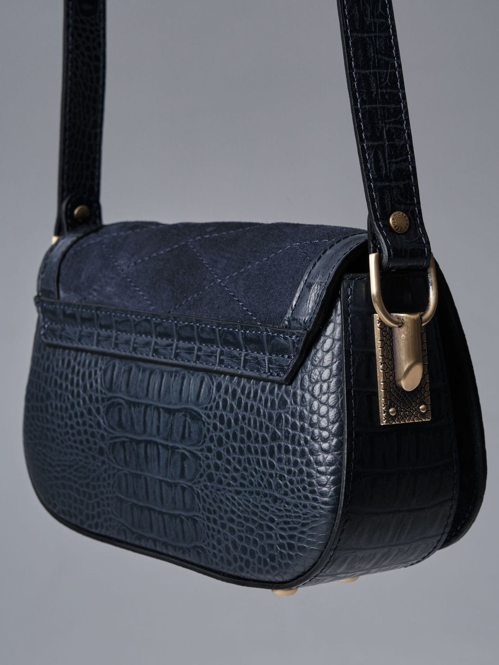 Сумка замшевая на плечо Deboro 30791 серо-синий