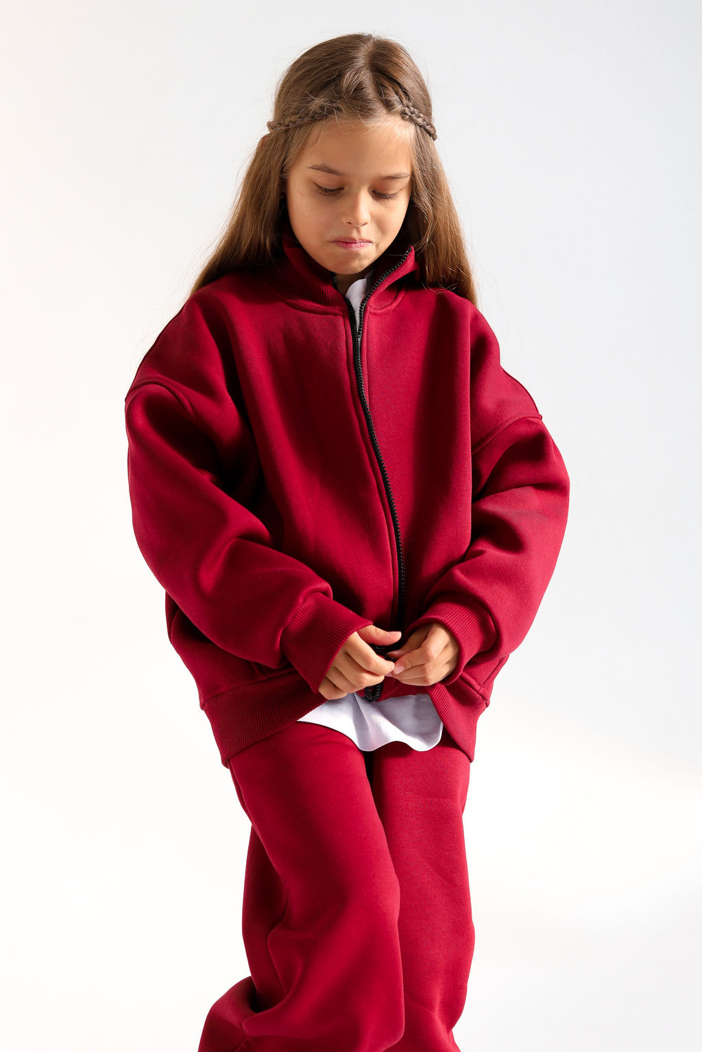 Бомбер утепленный, бордо - Inzibe фото 5