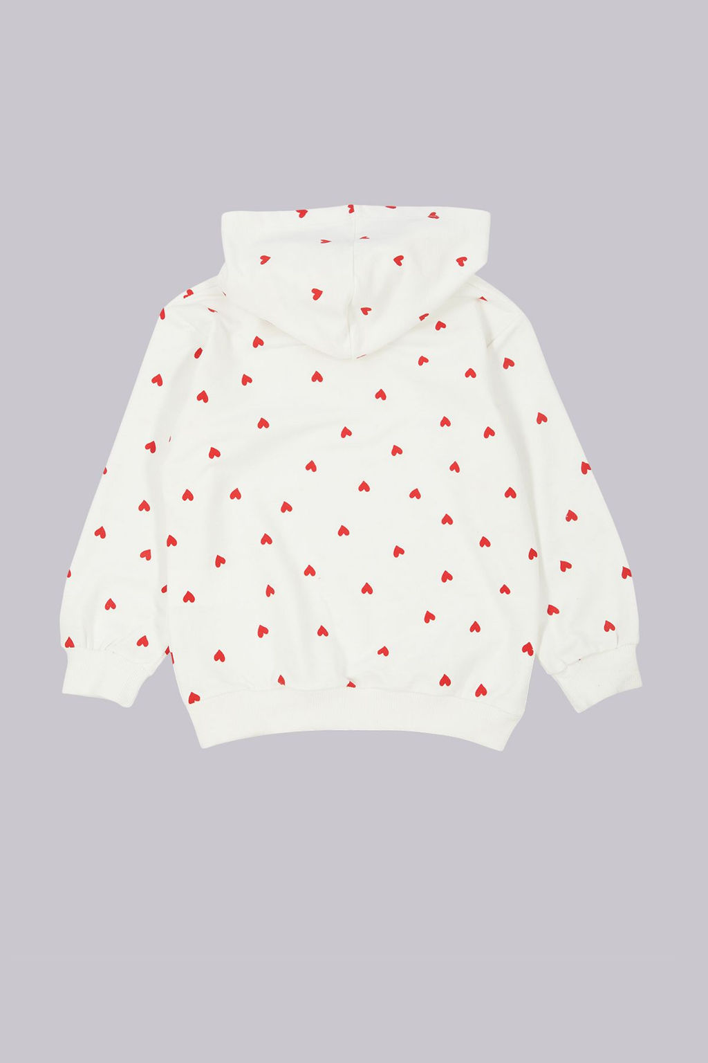 Pembe K?z Cocuk Mevsimlik-Ince Kalp Desenli Pamuklu Kapusonlu Orme Sweatshirt TKDAW25SW00002 - Trendyolmilla фото 11