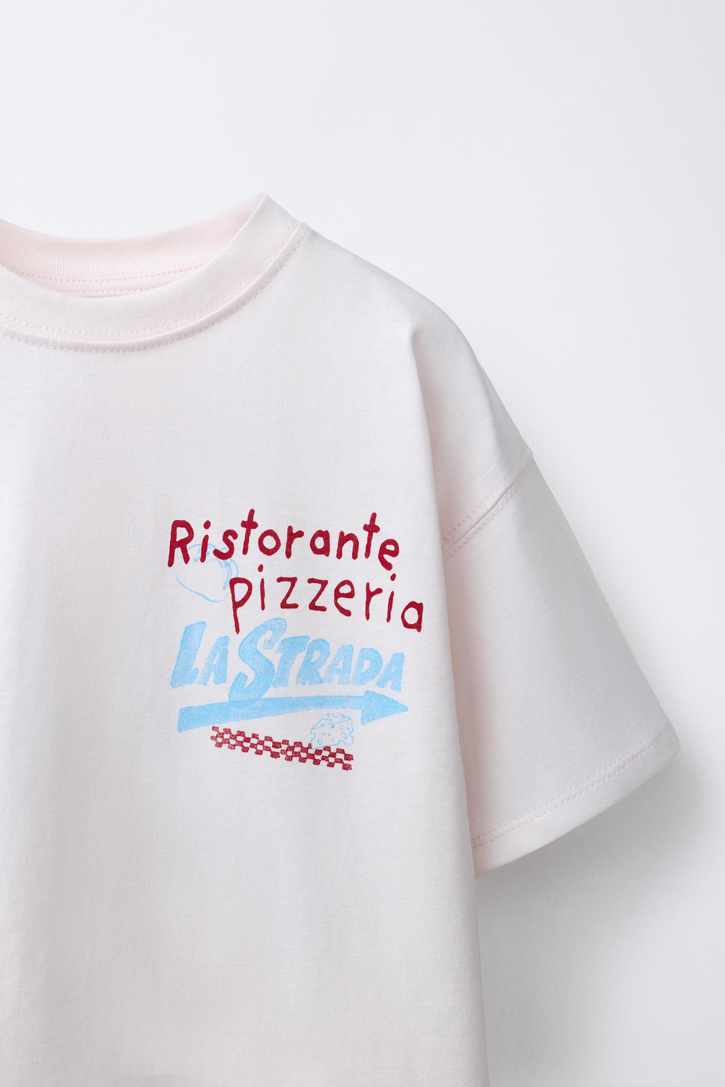 CAMISETA ESTAMPADO PIZZERIA / Rosa pastel - Zara фото 3