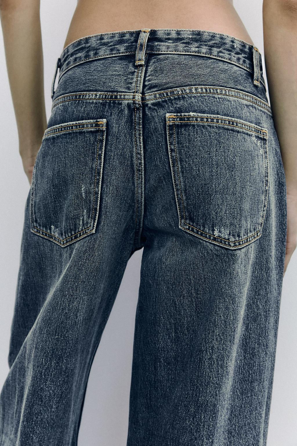 RELAXED FIT FOLD-UP LOW-RISE JEANS - Zara фото 7