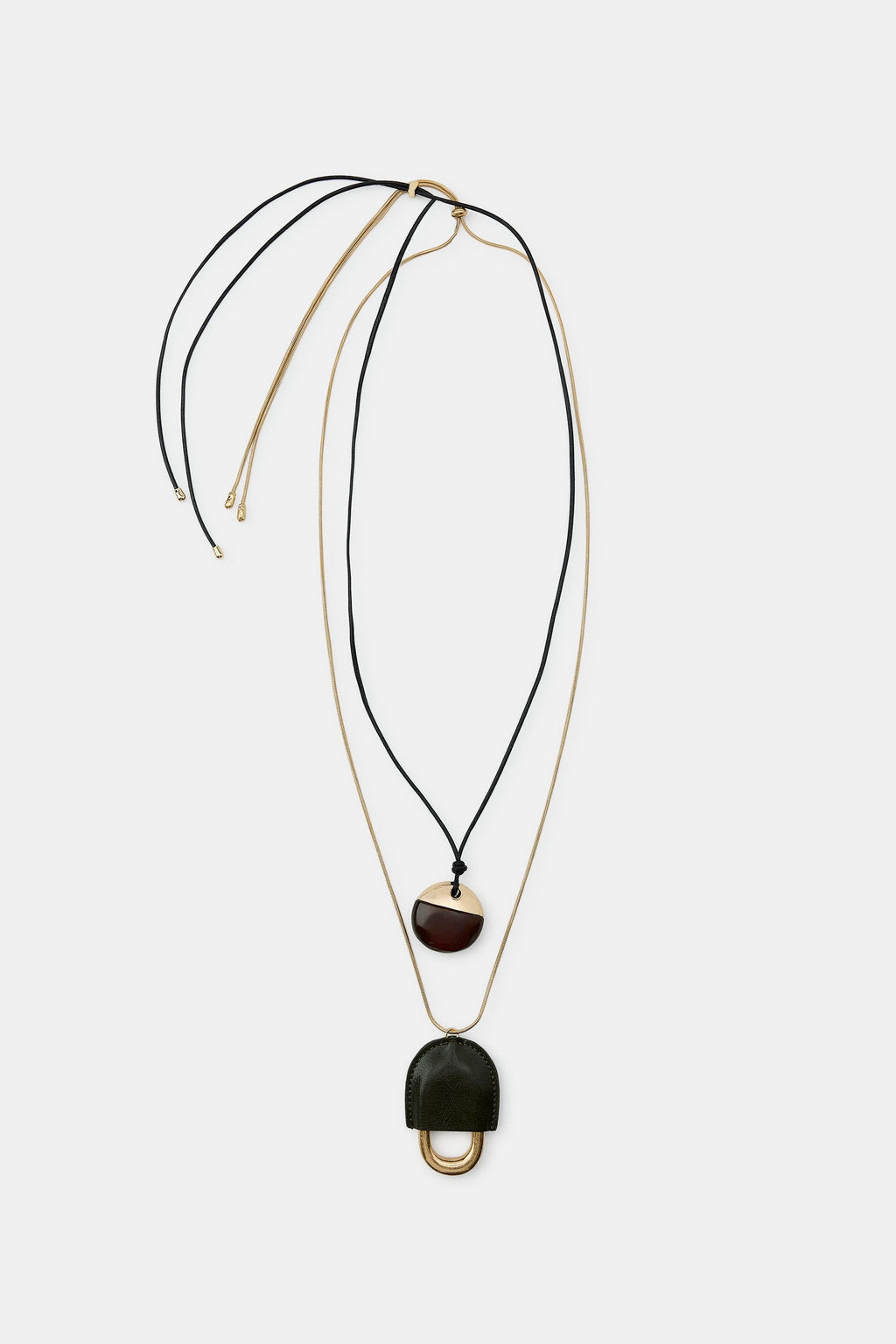 PACK OF 2 LEATHER AND RESIN NECKLACES - Zara фото 2