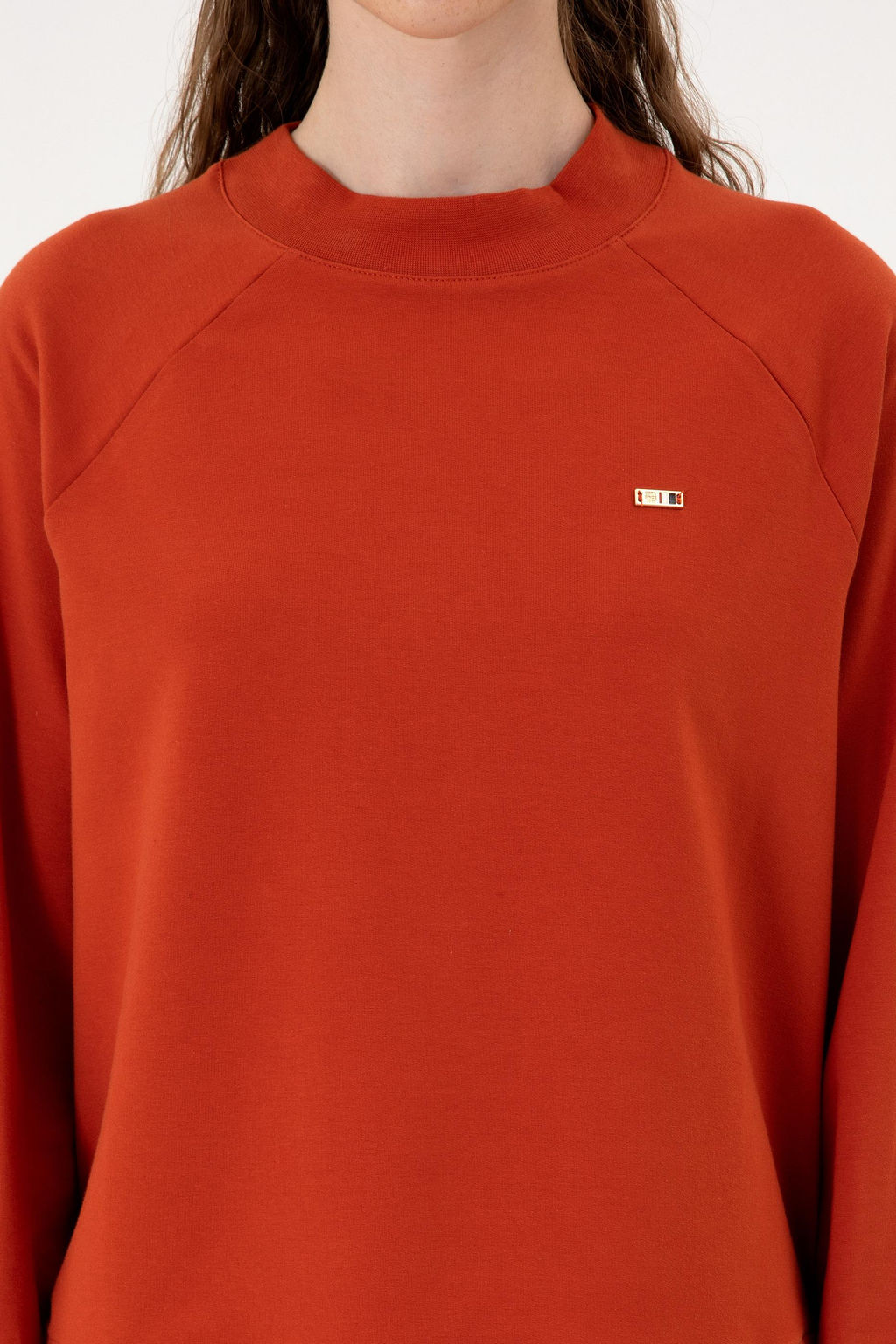 Kad_n Kiremit Basic Sweatshirt Sepette S_rpriz _ndirim - U.s. polo assn фото 6