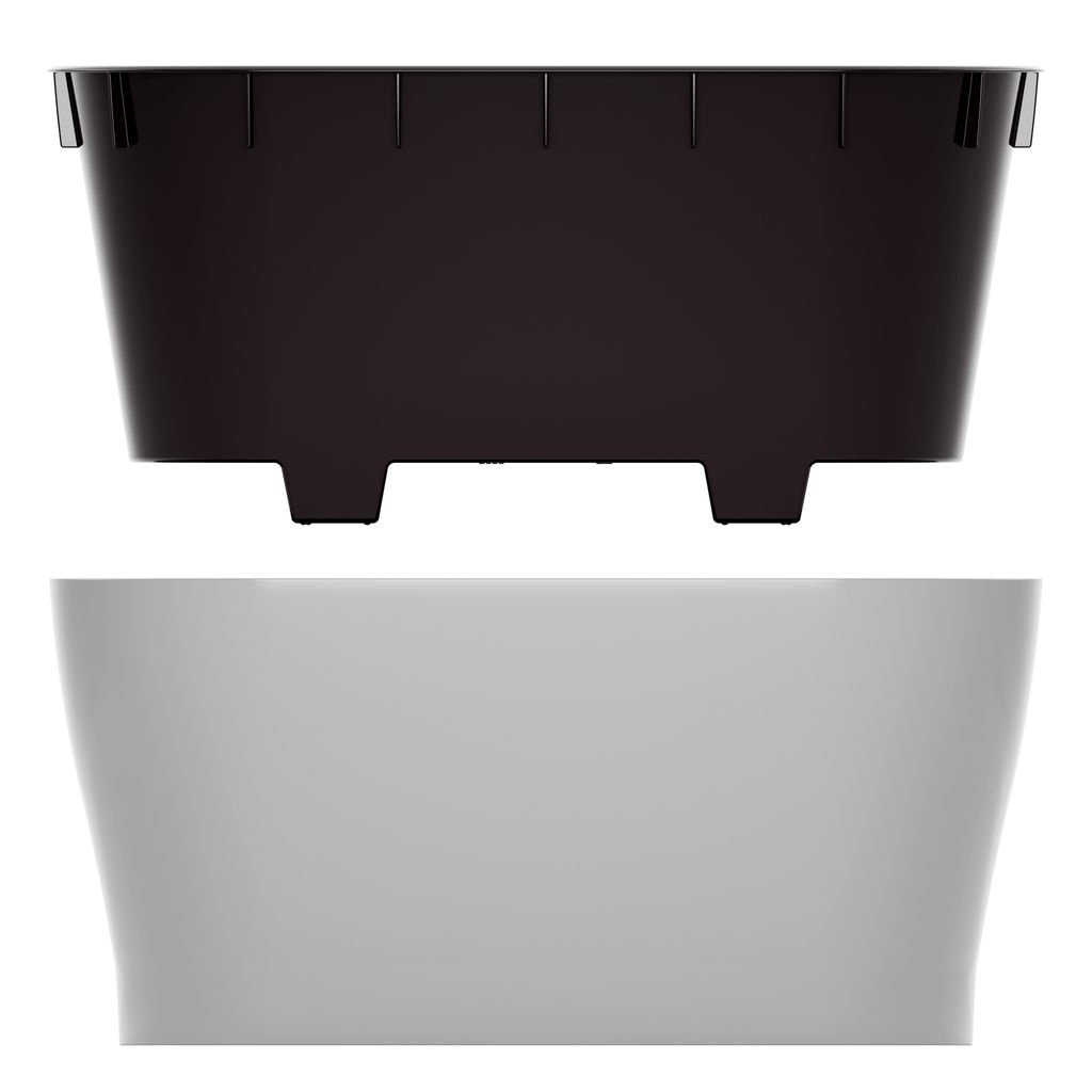 Горшок цветочный "Лея" 4л овальный двойной (с автополивом) (серый) М8591