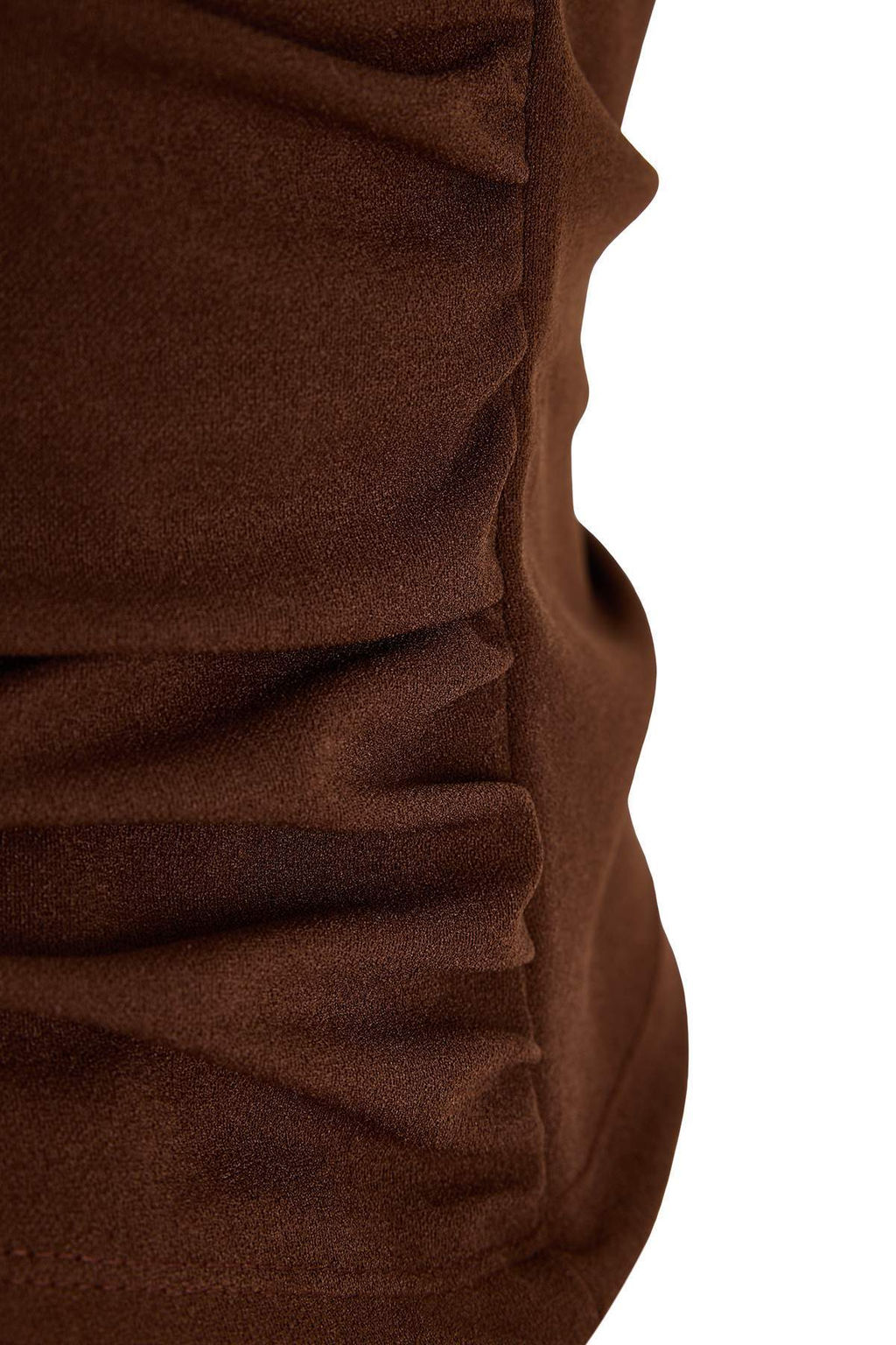 Kahverengi Fitted/Vucuda Oturan Kruvaze Kolsuz Buzgulu Scuba Krep Orme Bluz TWOSS26BZ00063 - Trendyolmilla фото 6