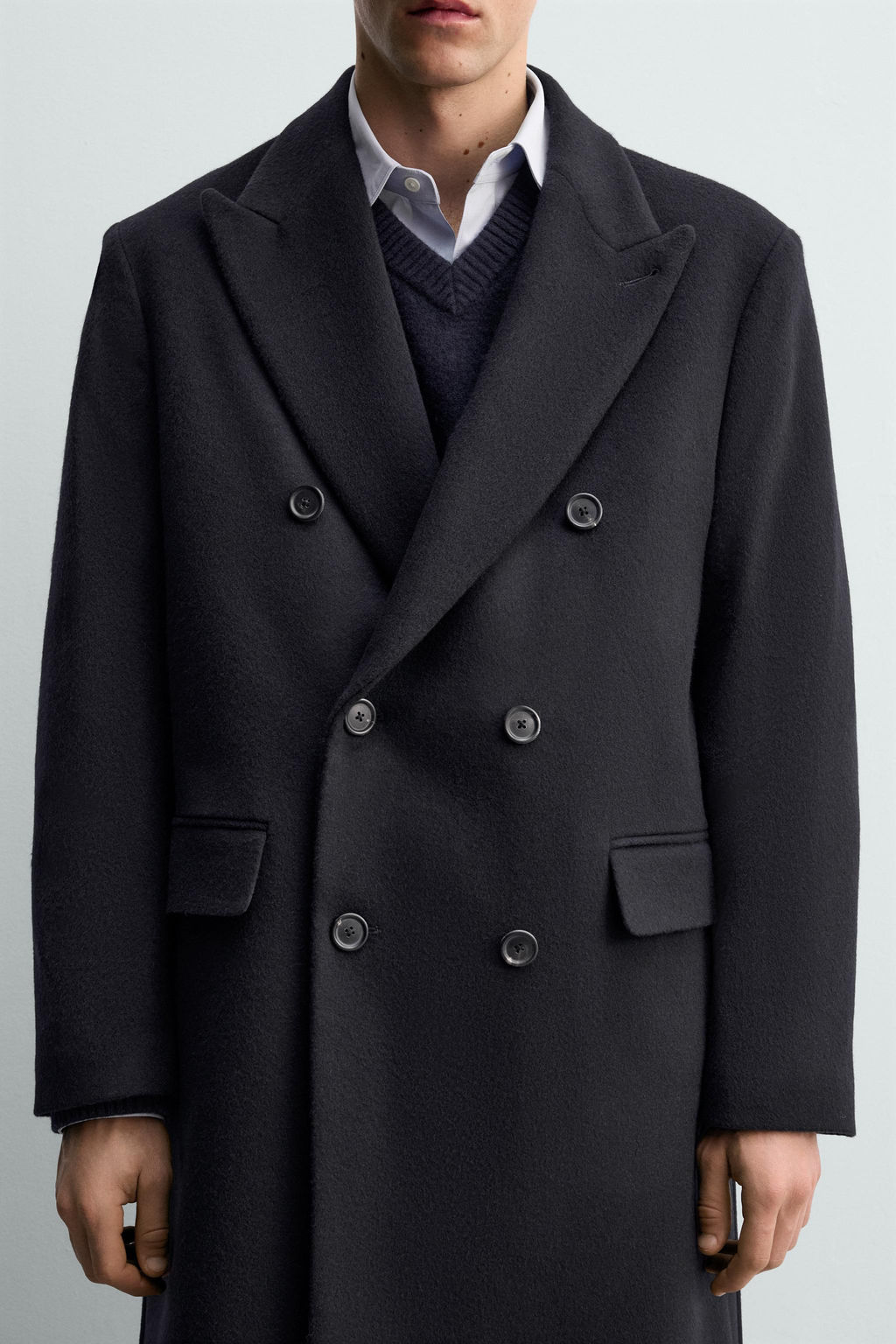 DOUBLE-BREASTED WOOL BLEND COAT AARON LEVINE X ZARA фото 5
