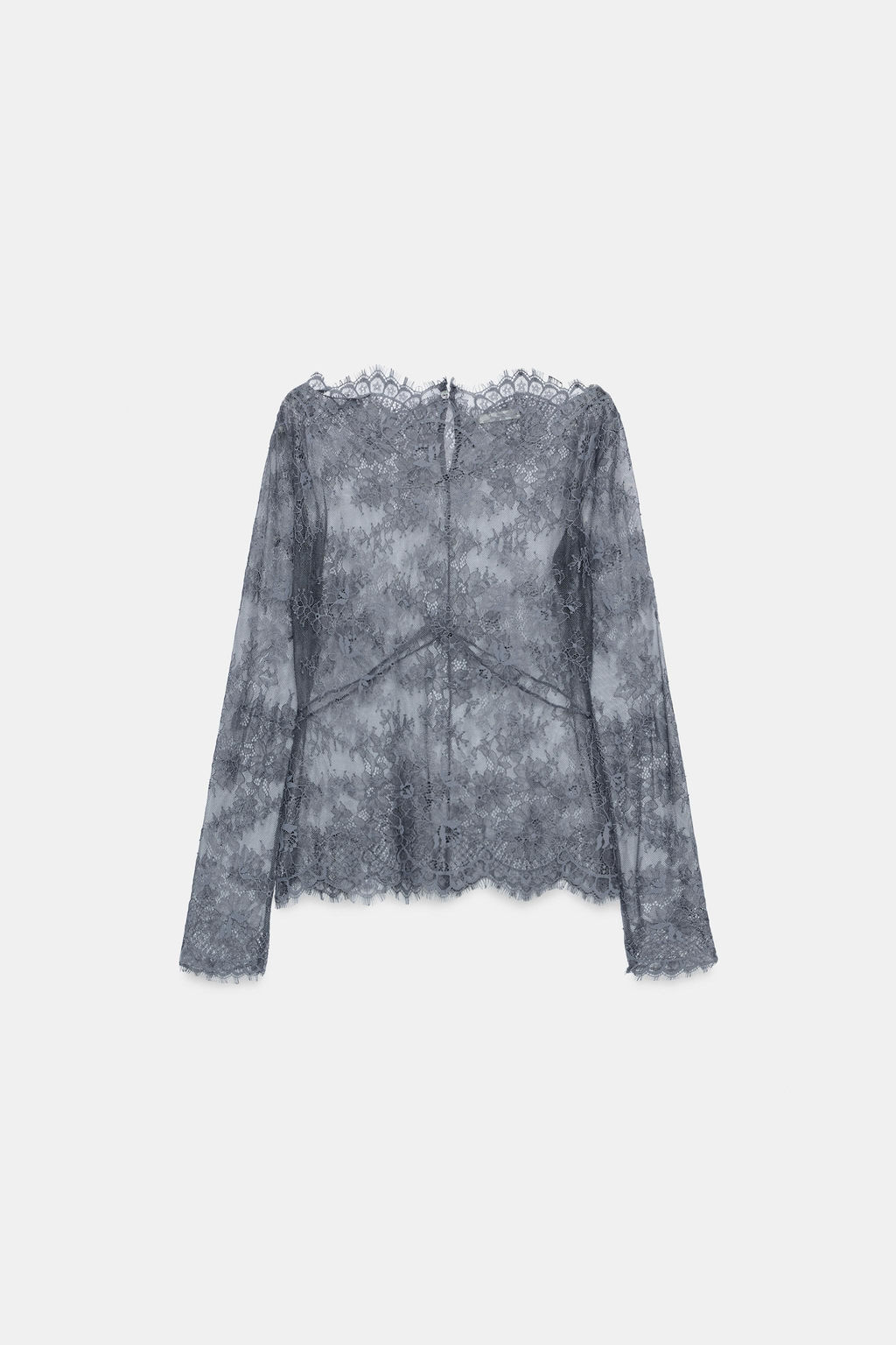 TOP ENCAJE ZW COLLECTION / Gris - Zara фото 5