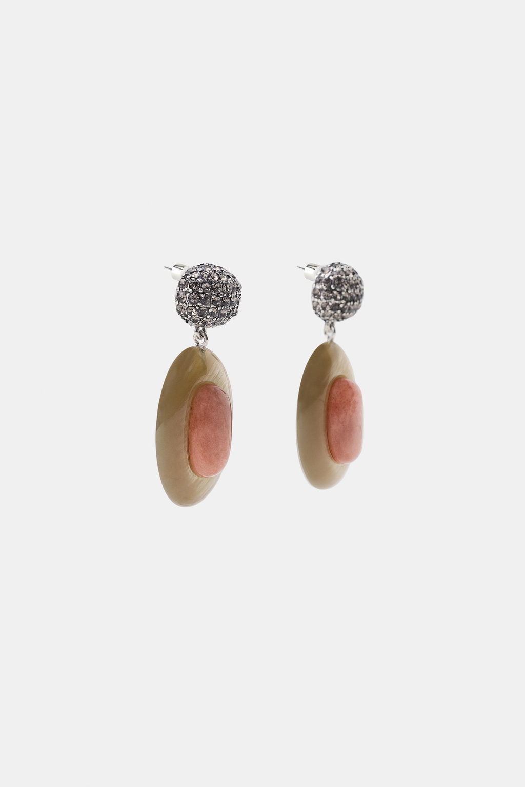 PENDIENTES PIEDRA BRILLOS / Gris antracita - Zara фото 6