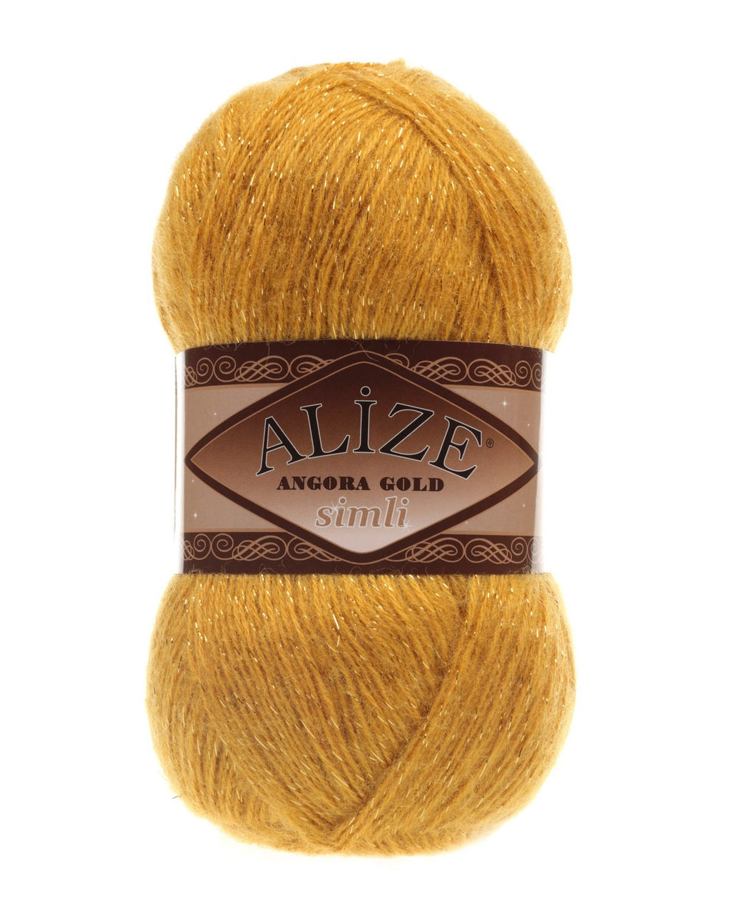 Ангора голд сим (Angora gold sim) пряжа Alize 20%шерсть 5%метанит 75%акрил 5х100г/500м фото 3