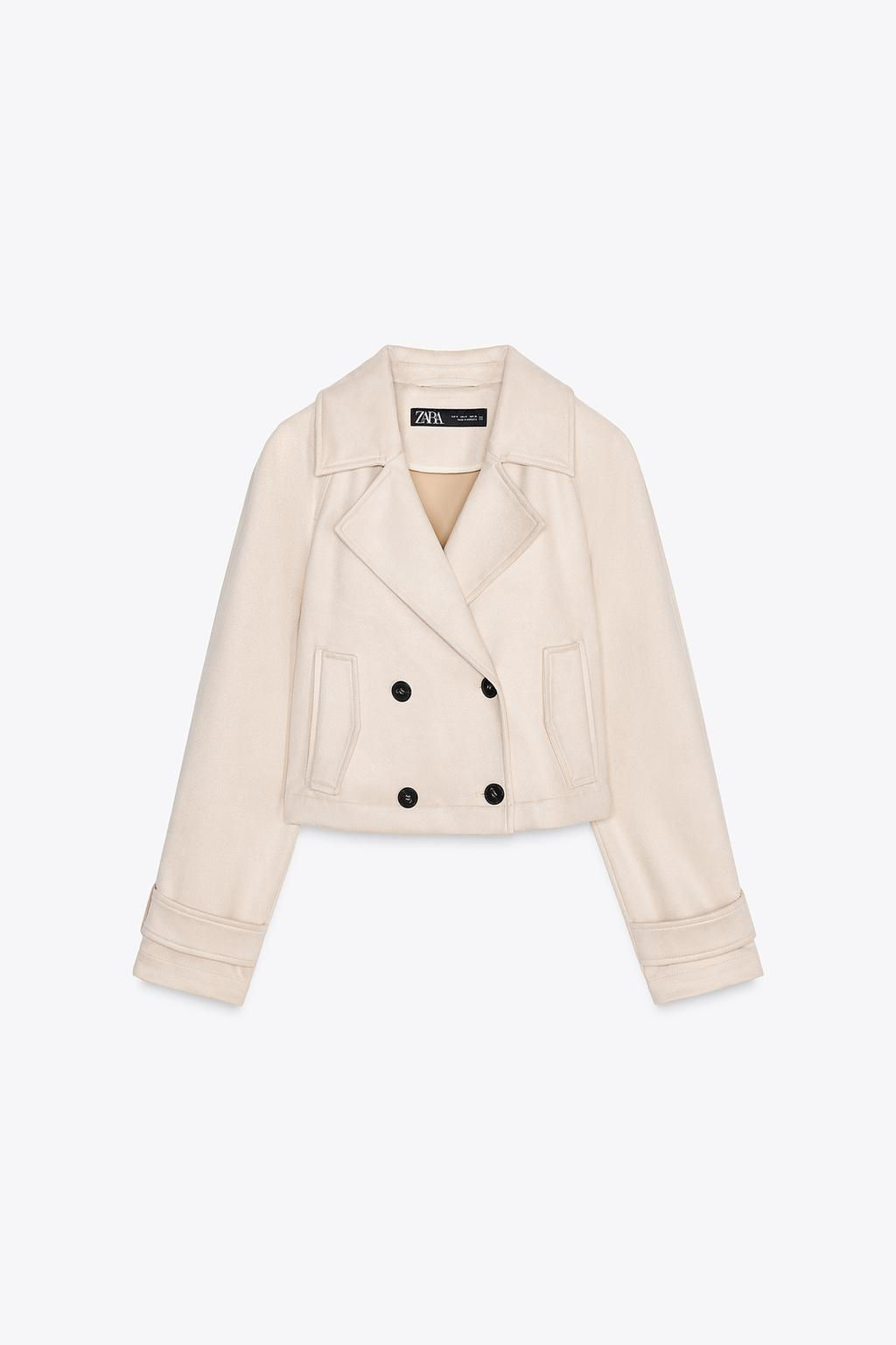 SHORT FAUX SUEDE TRENCH COAT - Zara фото 5