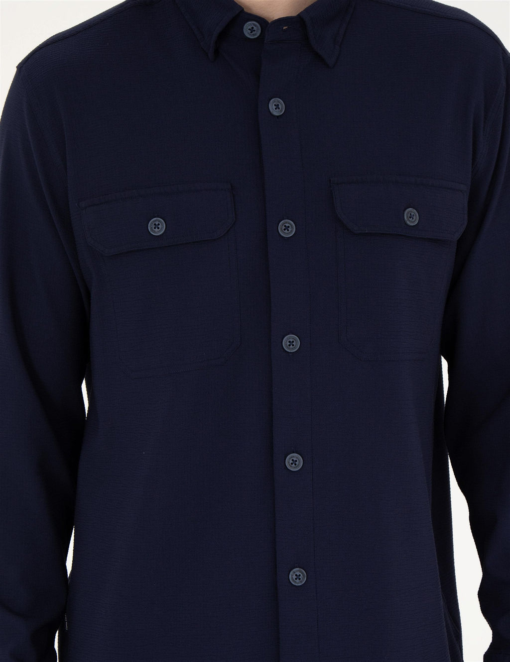 Lacivert Comfort Fit Uzun Kollu G_mlek - Pierre cardin фото 6