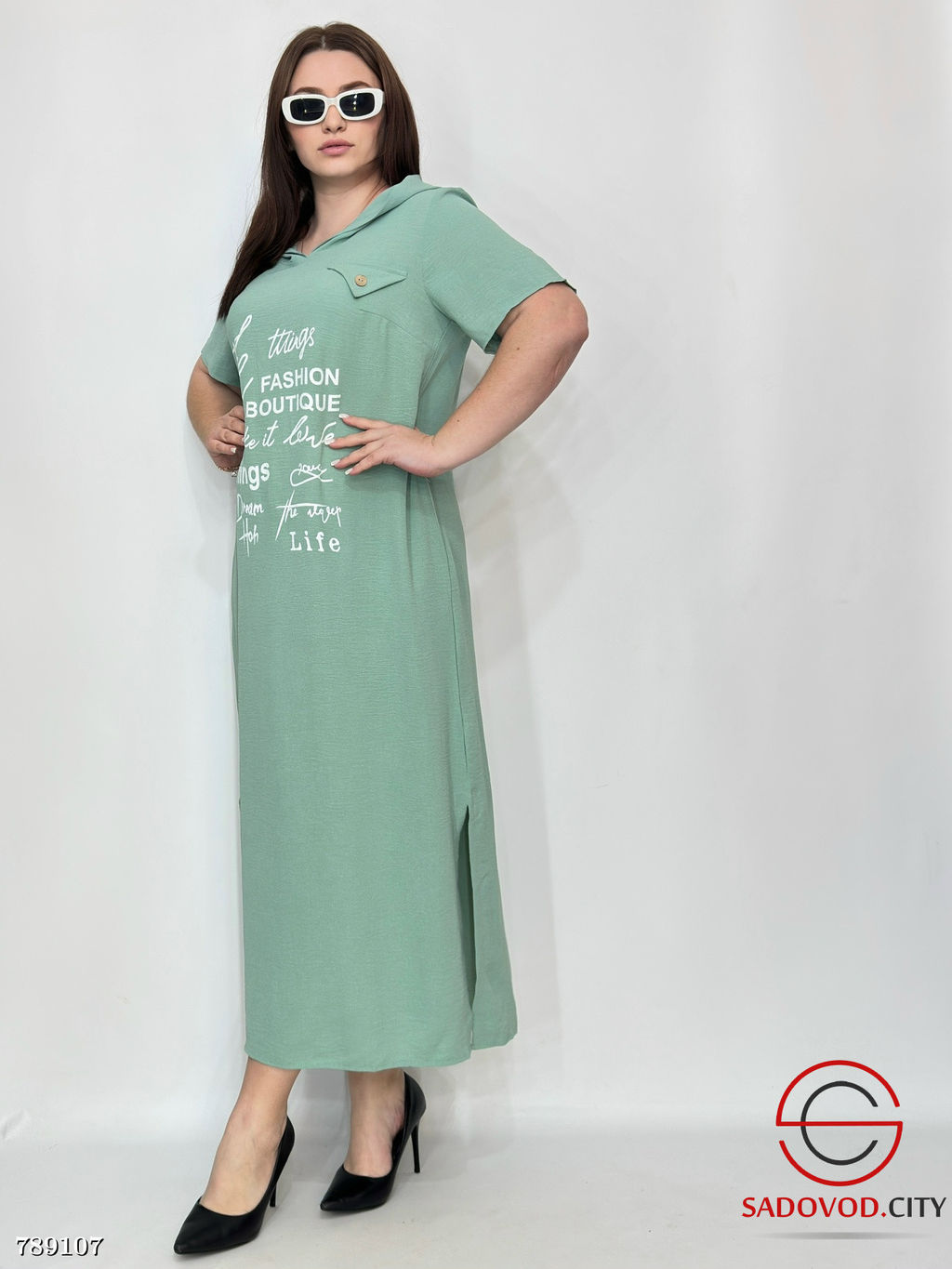 Женское длинное платье с капюшоном - Bruno фото 3