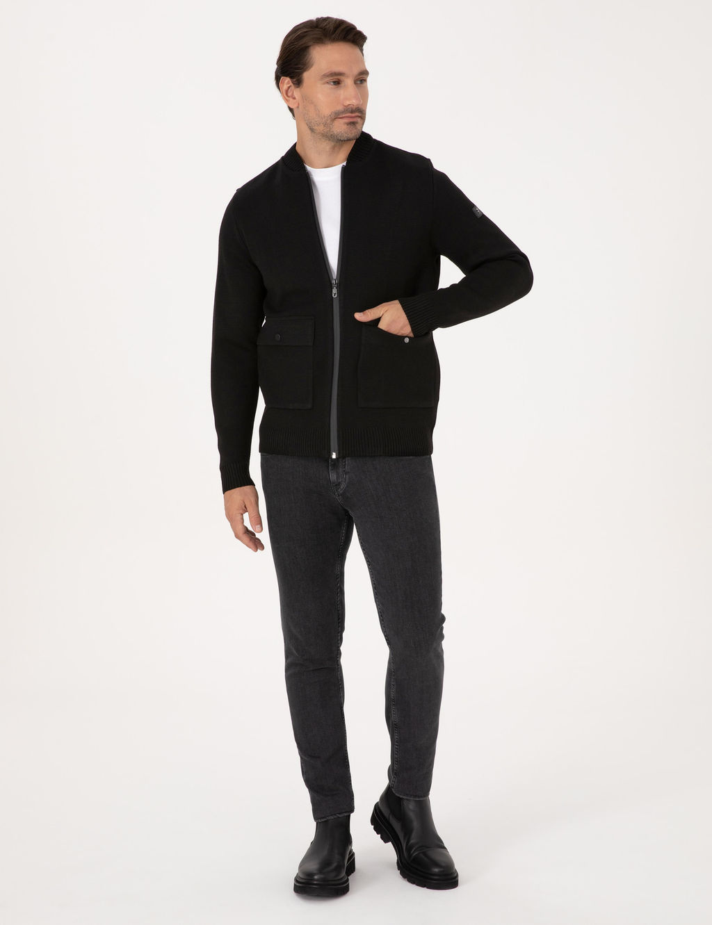 Siyah Regular Fit Triko H_rka - Cacharel фото 4