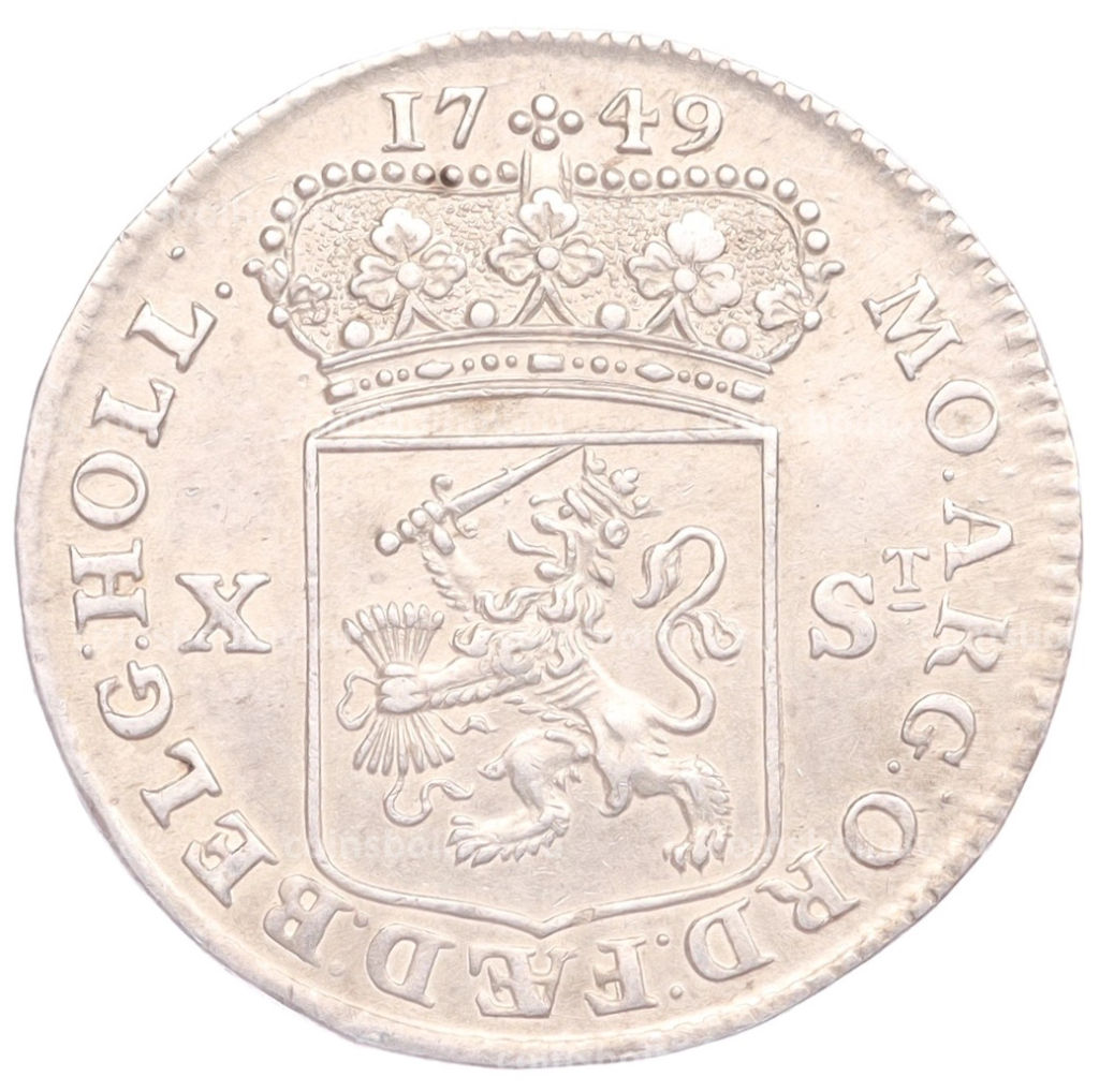 Монета 10 стуверов 1749 года Голландская республика  провинция Утрехт