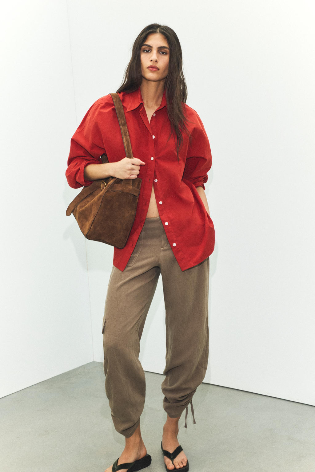 WASHED OVERSIZE POPLIN SHIRT - Zara фото 8