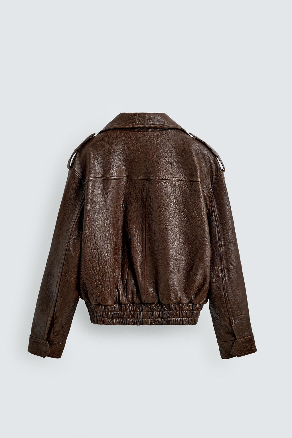 OVERSIZE LEATHER BIKER JACKET - Zara фото 9