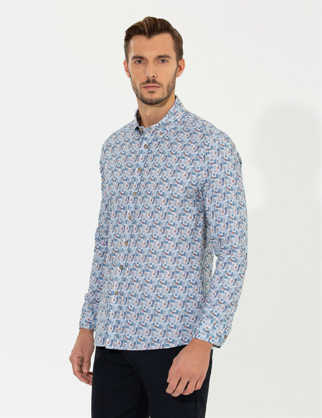 Bej Slim Fit Uzun Kollu G_mlek - Pierre cardin фото 3