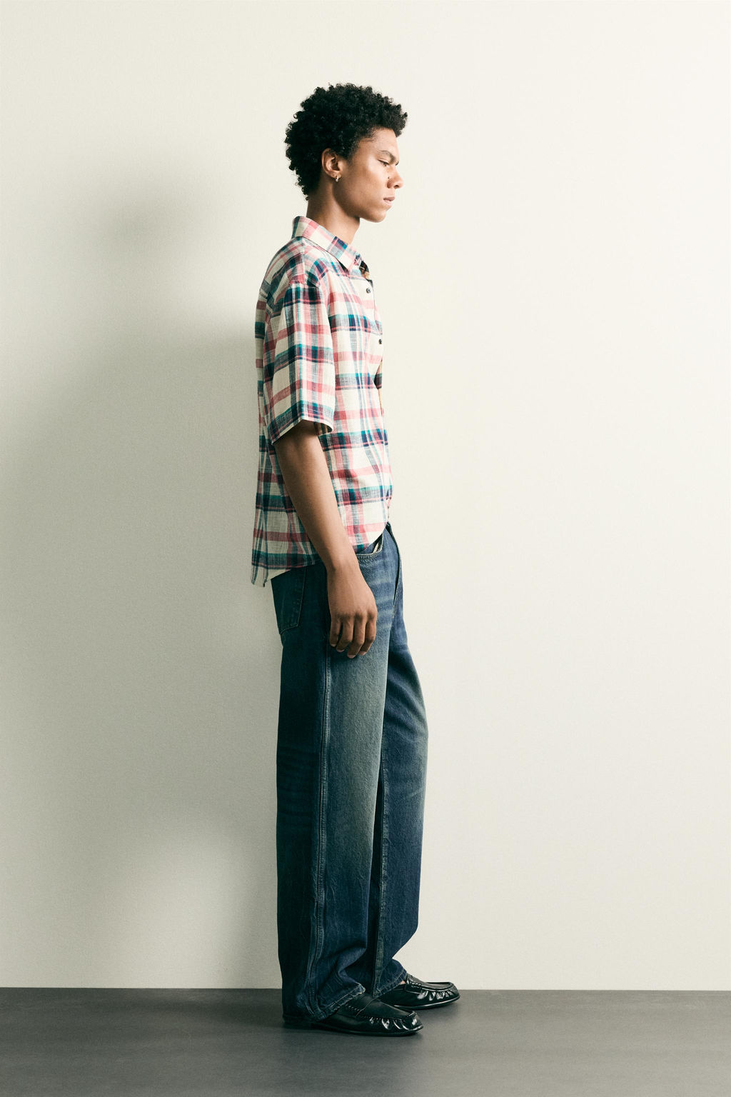 CAMISA RELAXED FIT ESTRUCTURA CUADROS / Multicolor - Zara фото 4