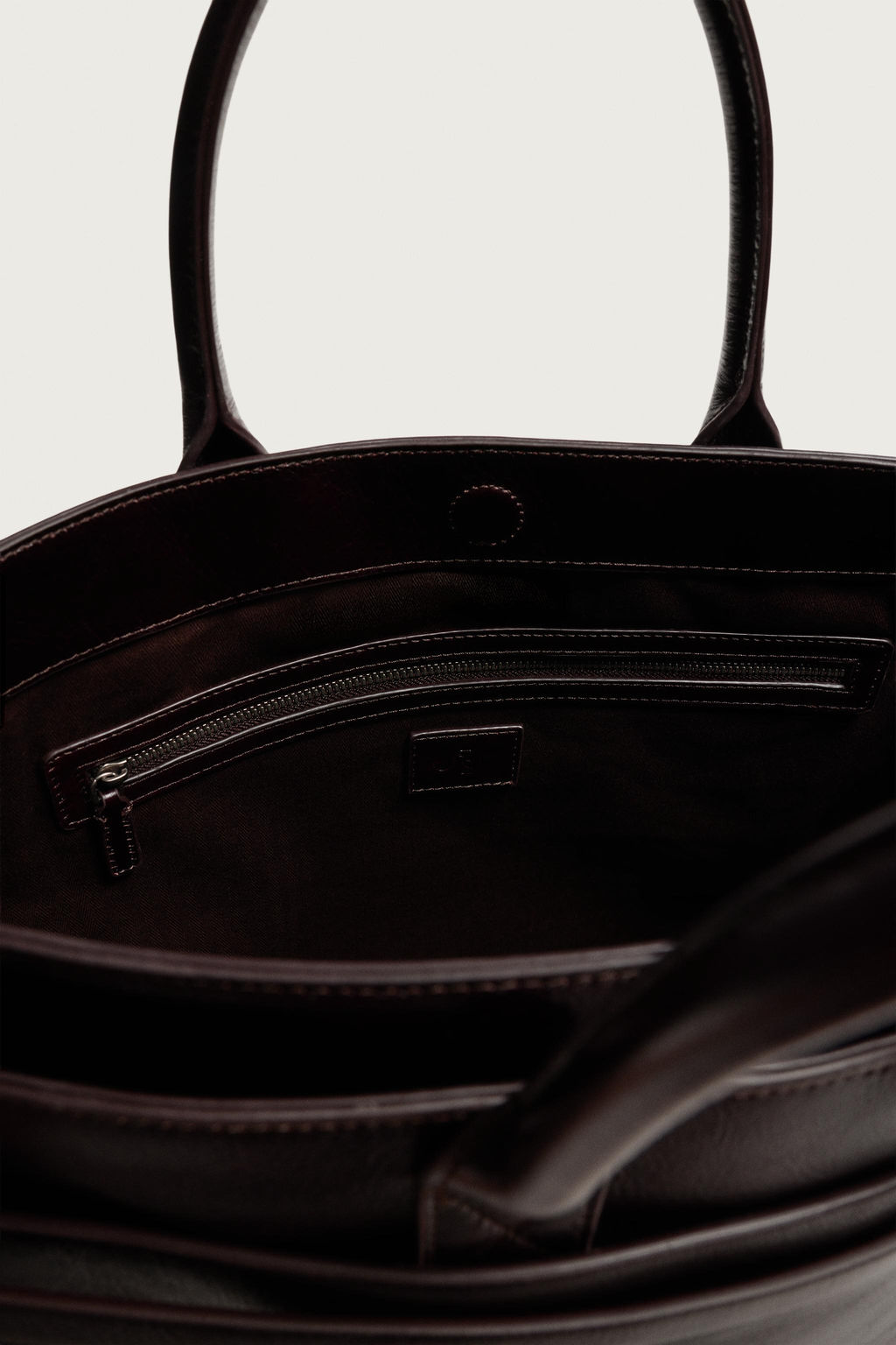 BOLSO SHOPPER PIEL / Marr?n - Zara фото 5