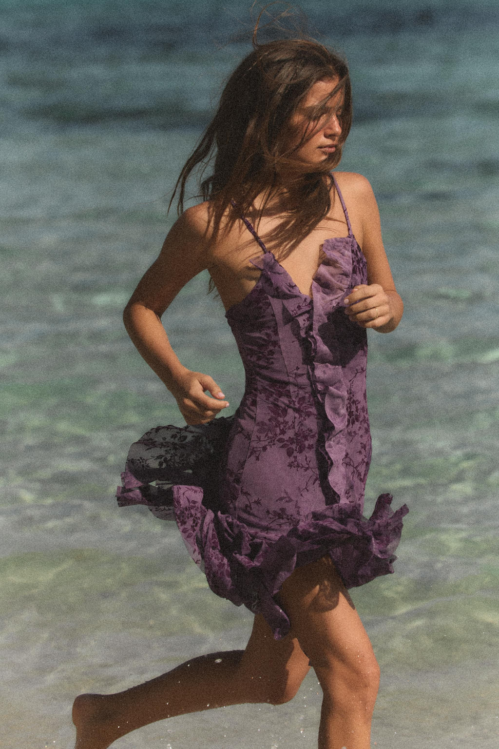 VESTIDO VOLANTES TUL FLOCADO / Lila - Zara фото 2