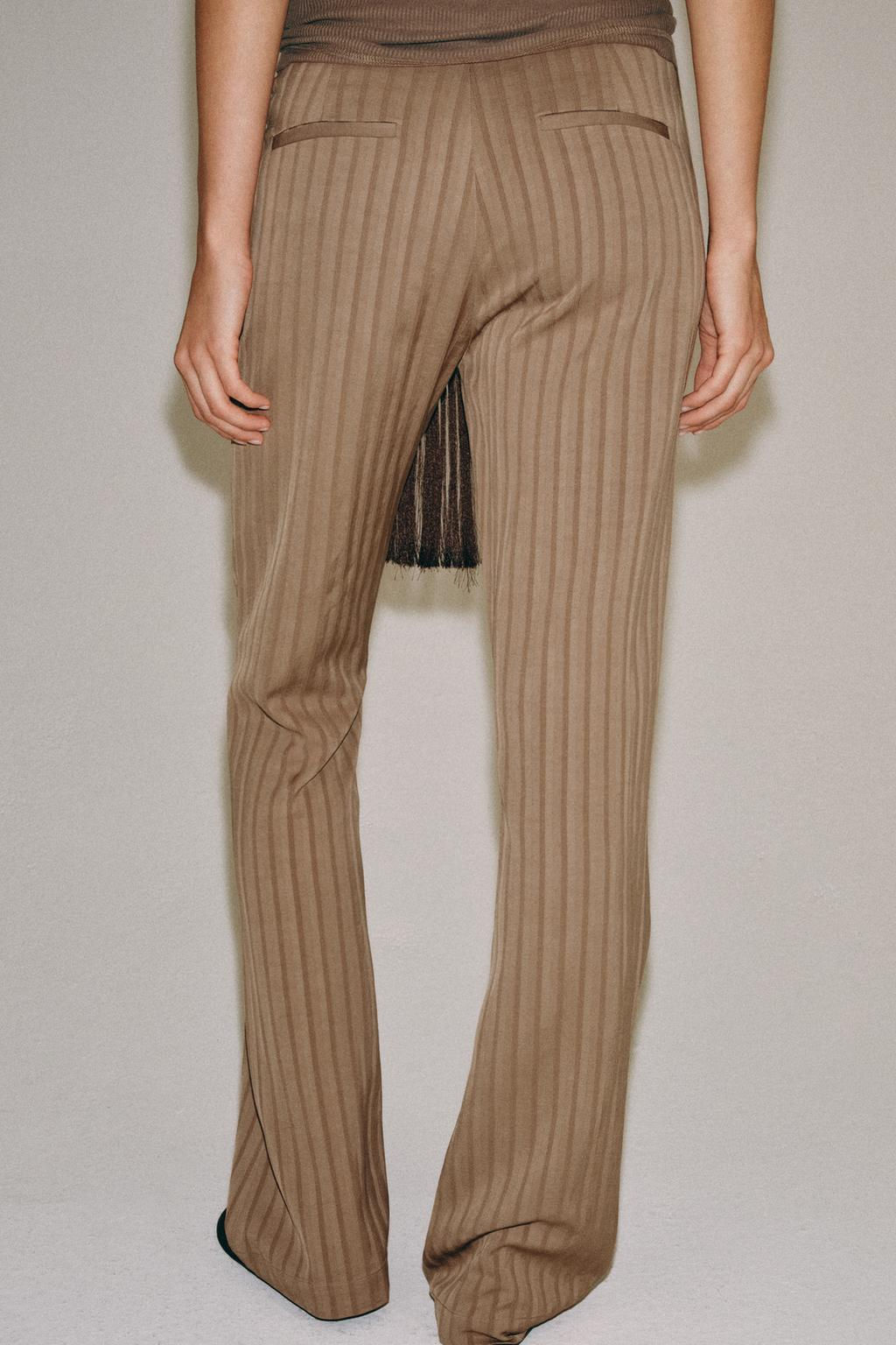 ZW COLLECTION FLARE STRIPED TROUSERS - Zara фото 3