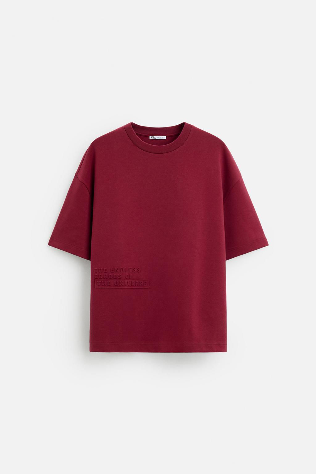 RAISED TEXT T-SHIRT - Zara фото 7