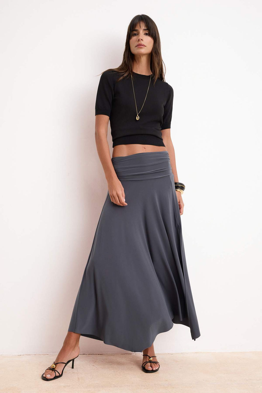 TRENDYOLMILLA Kahverengi Bel Detayl? Y?rtmacl? Esnek Orme Maxi Etek TWOSS25ET00068 фото 11