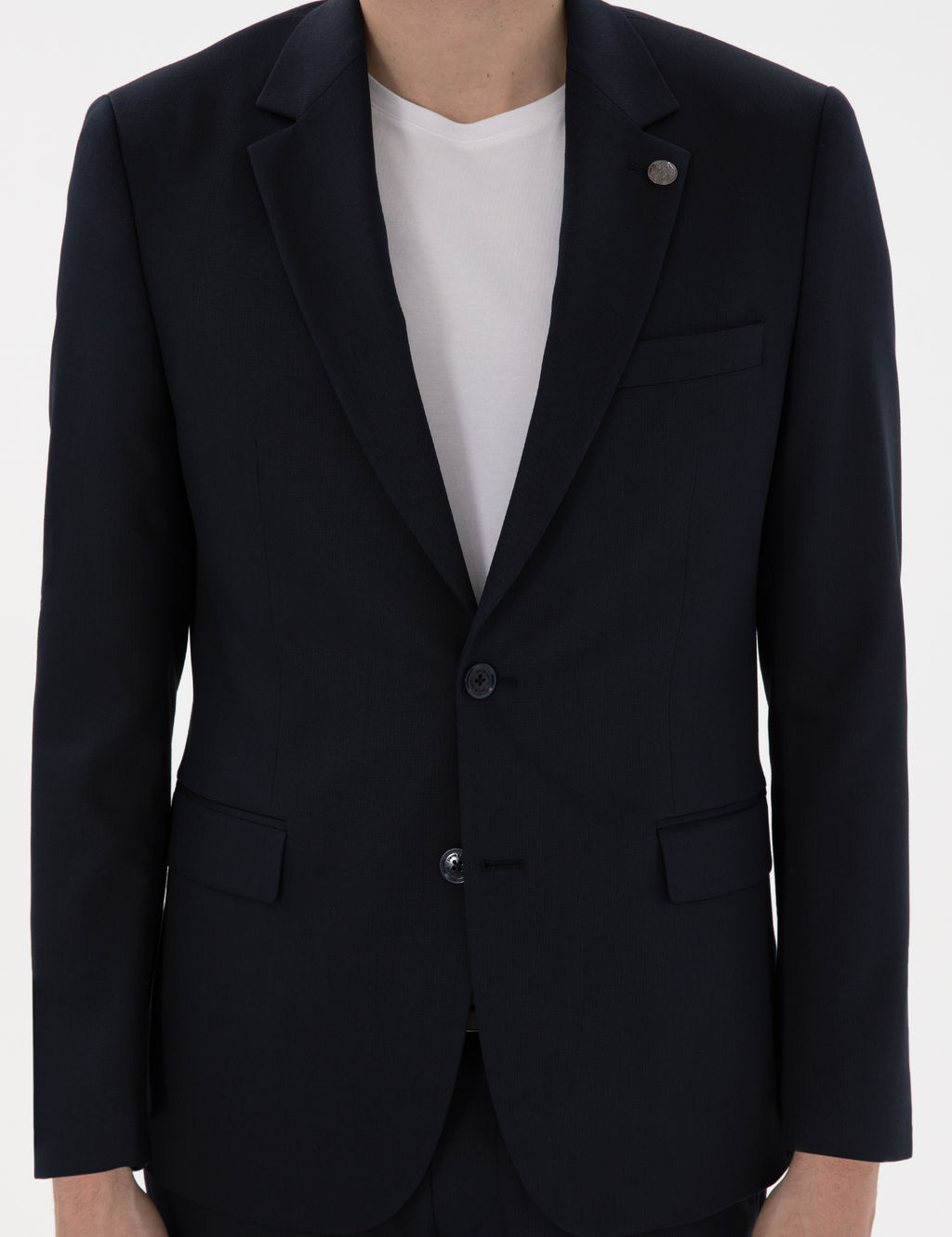 Lacivert Slim Fit Tak_m Elbise