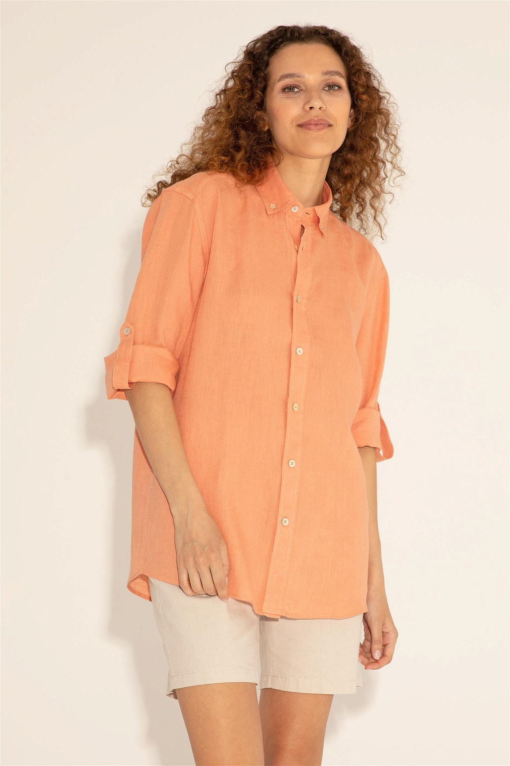 Мужская рубашка лососевого цвета с длинным рукавом - U.s. polo assn фото 10