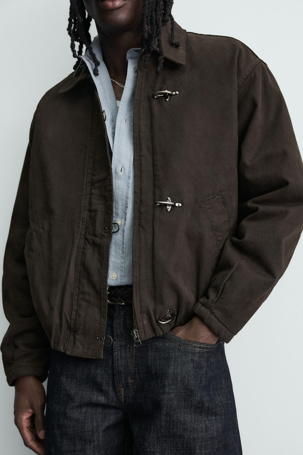 CROPPED FIT JACKET WITH FIREMAN CLASP - Zara фото 16
