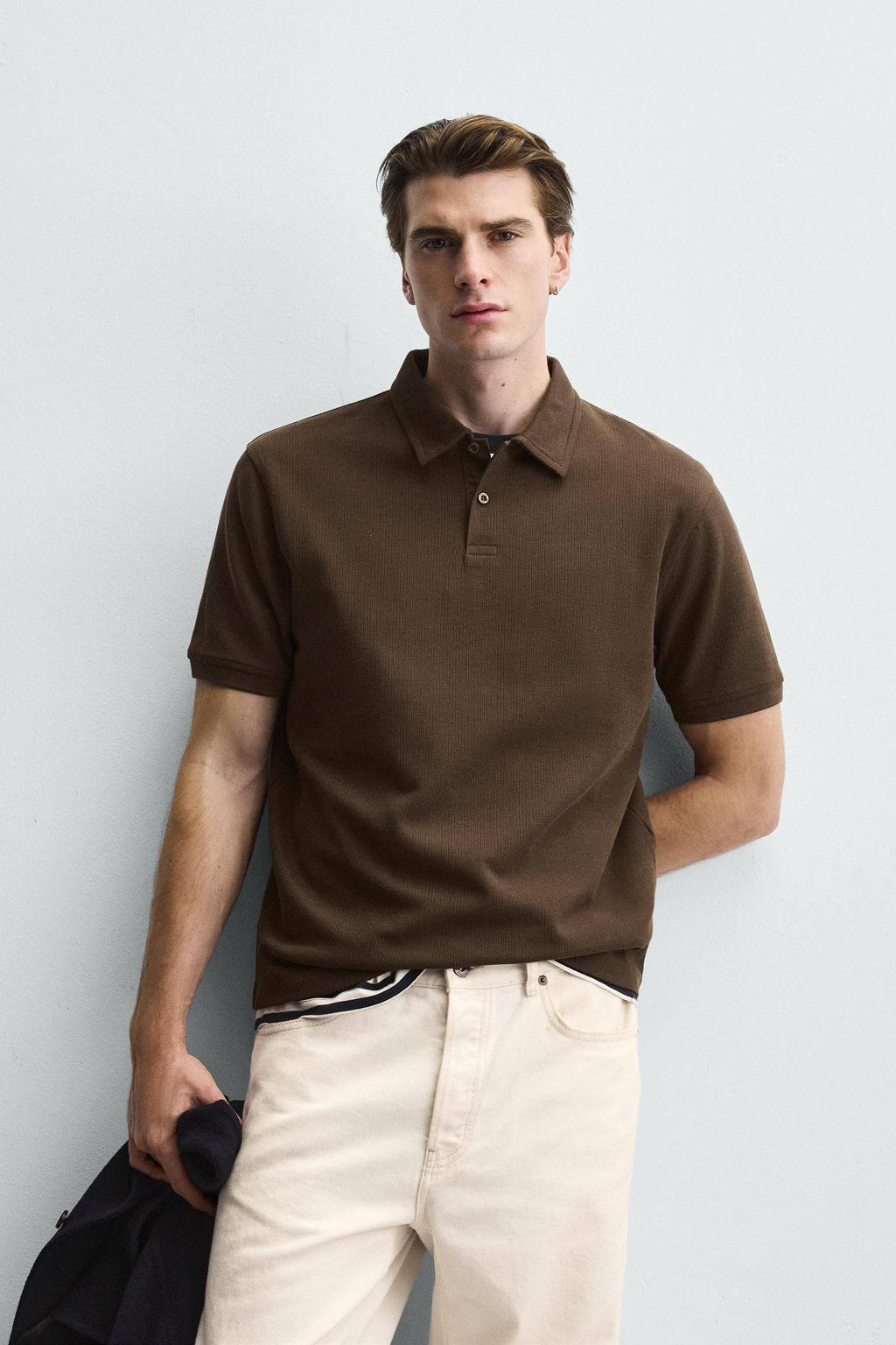 POLO REGULAR FIT ESTRUCTURA / Marr?n - Zara фото 2
