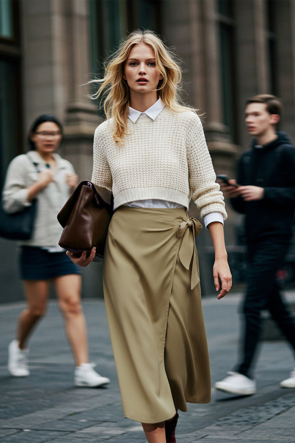 TRENDYOLMILLA Yag Yesili Baglamal? Kruvaze Kapama Viskon Kumasl? Maxi Boy Dokuma Etek TWOSS24ET00006 фото 29