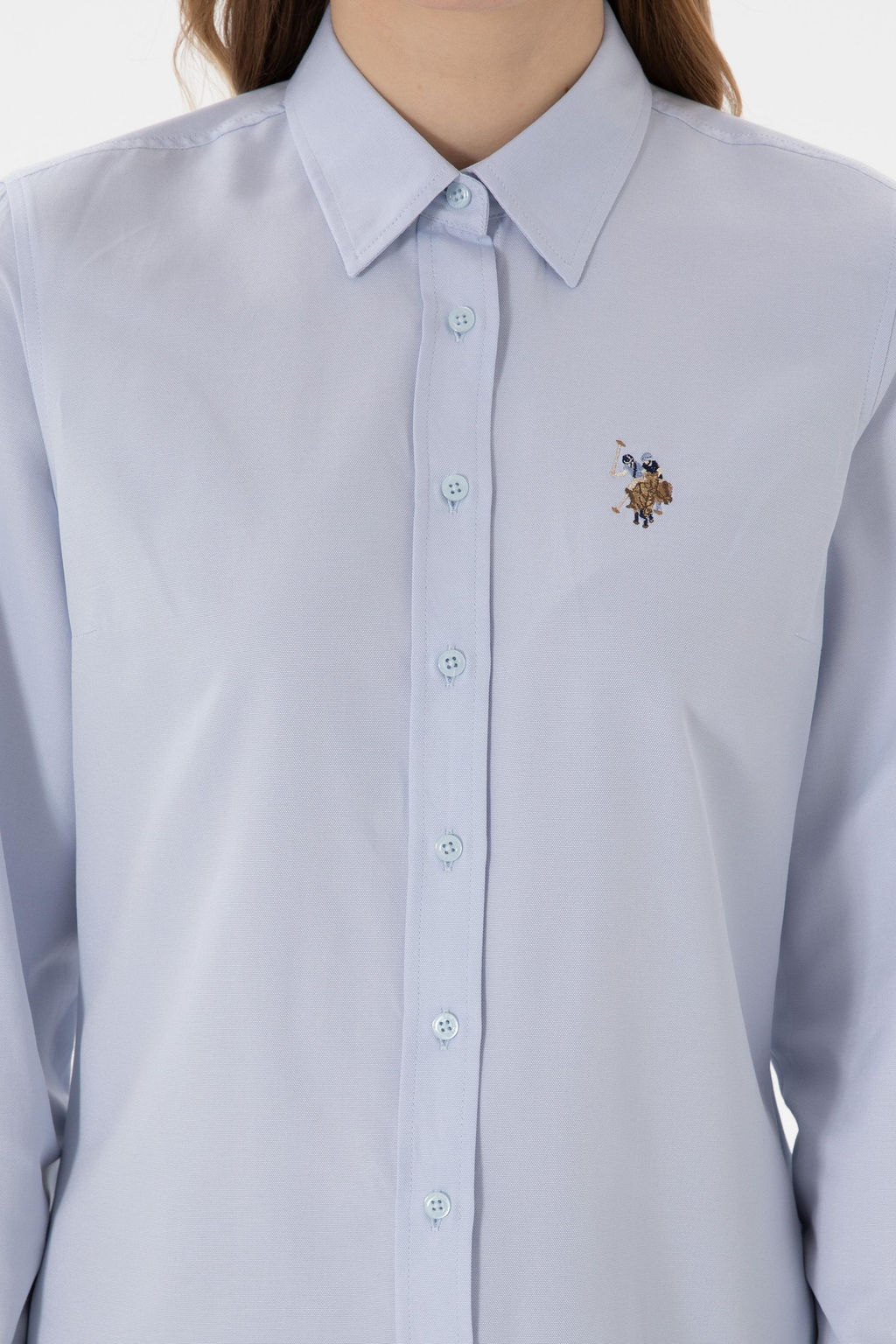 Kad_n A__k Mavi Uzun Kollu Basic G_mlek Sepette S_rpriz _ndirim - U.s. polo assn фото 6