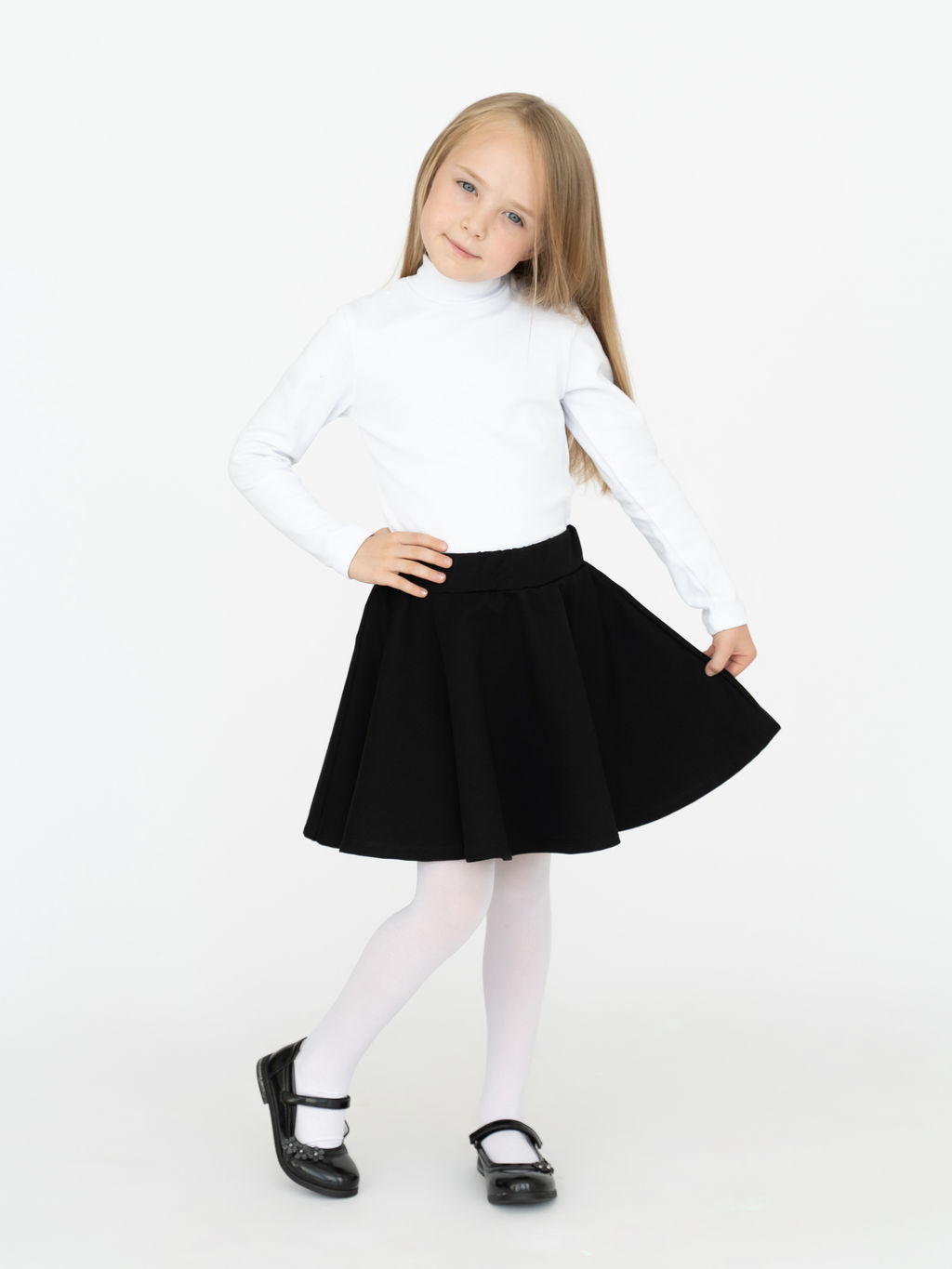 Юбка детская школьная черная 454 (134, 68)