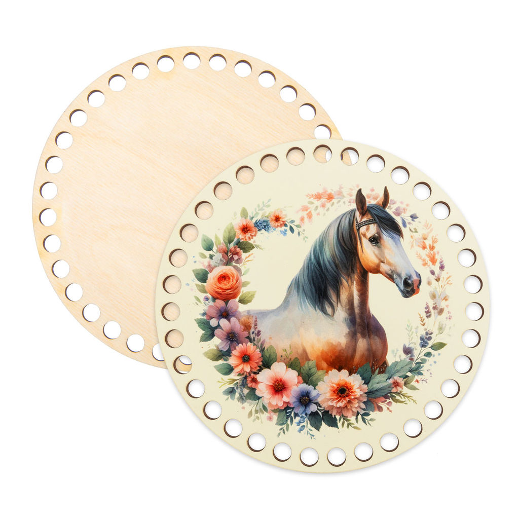 Заготовка для декорирования Love2art ДВ-01 Набор донышек для вязания Глянцевый фанера d 15 см х 0.4 см 2 шт 08 Лошадь фото 3