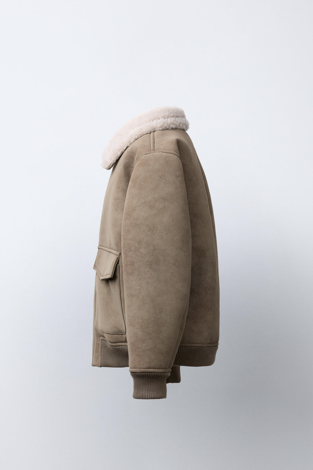 DOUBLE-FACED FAUX SHEARLING BOMBER JACKET - Zara фото 3