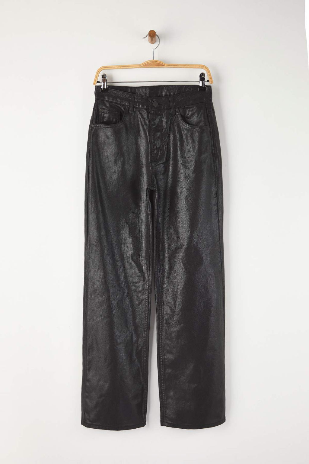 Siyah Kaplama Yuksek Bel Wide Leg Jeans TWOAW26JE00156 - Trendyolmilla фото 5